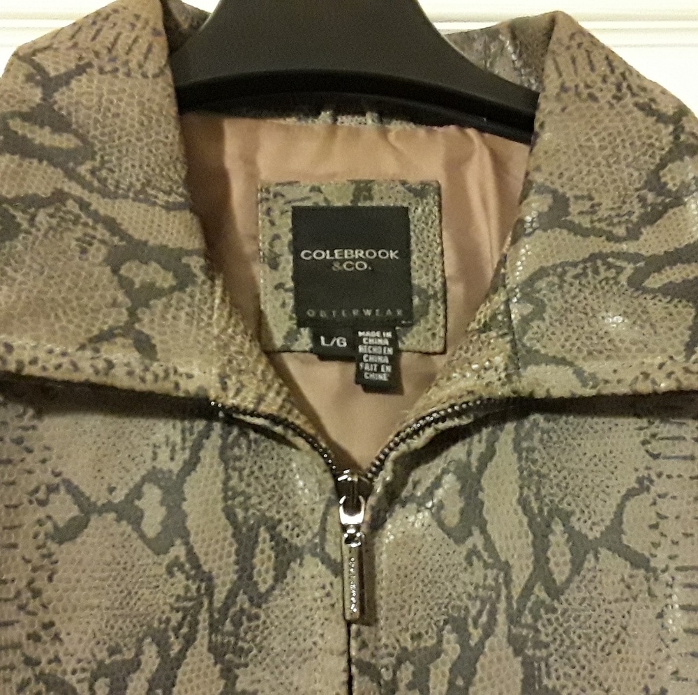 Snake Print Leather Jacket